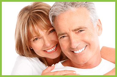 man and woman smiling