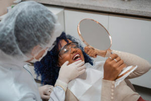 Young woman at the dentist