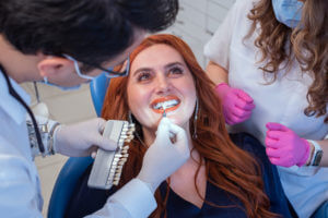 woman at cosmetic dental clinic